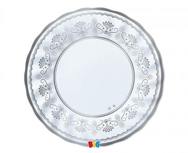 Άσπρα Elegant Πολύ Μεγάλα Χάρτινα Πιάτα με Ασημοτυπία (6τμχ)