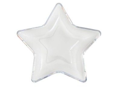 White Stars Paper Plates with Silver Foiled Edging (10pcs)
