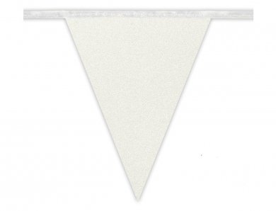 White with Glitter Flag Bunting (6m)