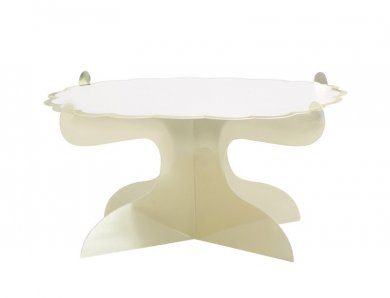 White Cake Stand with Gold Foiled Edging (29cm)