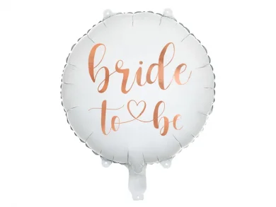 Bride to Be White Foil Balloon with Rose Gold Print (45cm)