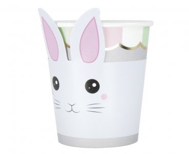 White Bunny Decorative Cup Rings (8pcs)