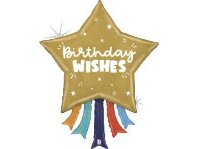 Birthday Wishes Star Supershape Balloon (109cm)