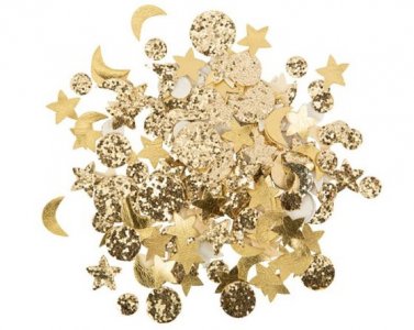 Stars and Moons Gold Confetti