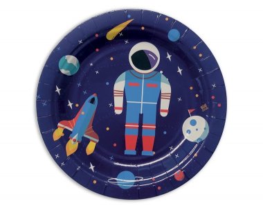 Astronaut in Space Small Paper Plates (8pcs)