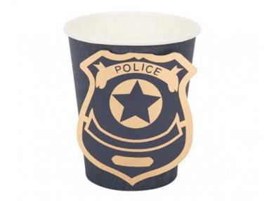 Blue and Gold Police Paper Cups (8pcs)