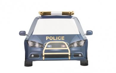 Blue and Gold Police Shaped Paper Plates (8pcs)