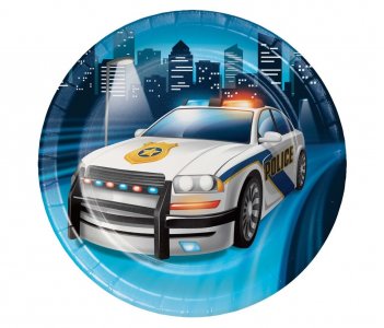 Police Small Paper Plates (8pcs)