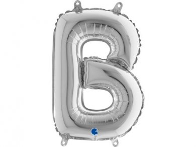 B Letter Balloon Silver (35cm)