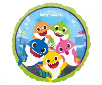Baby Shark με Πράσινο Περίγραμμα Foil Μπαλόνι (43εκ)