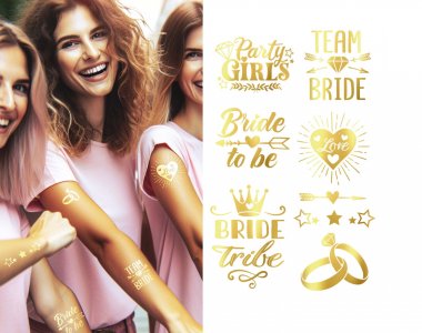 Bachelorette Χρυσά Τατουάζ (8τμχ)