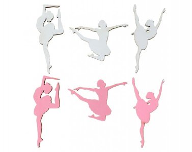 Ballerina Pink and White Wooden Confettis (10pcs)