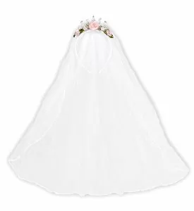 Wedding Veil Tiara with roses & diamonds