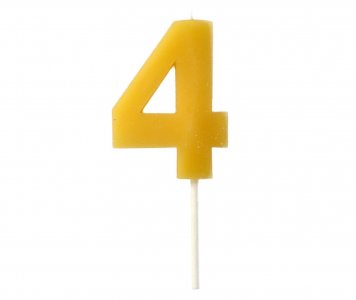 Bee Wax Νούμερο 4 Κεράκι για Τούρτα (4,5εκ)
