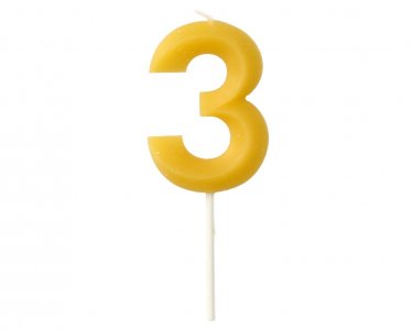 Bee Wax Νούμερο 3 Κεράκι για Τούρτα (4,5εκ)