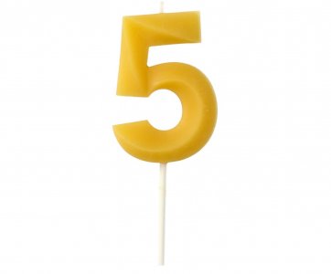 Bee Wax Νούμερο 5 Κεράκι για Τούρτα (4,5εκ)