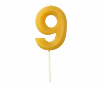 Bee Wax Νούμερο 9 Κεράκι για Τούρτα (4,5εκ)