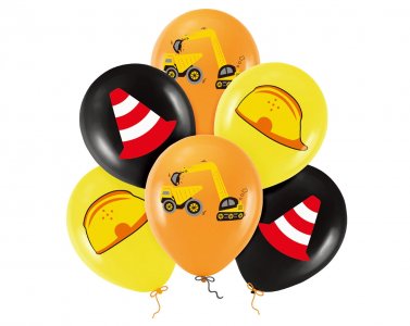 Big Dig Construction Latex Balloons (6pcs)