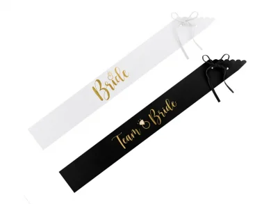 Black and White Bride and Team Bride Sashes (6pcs)
