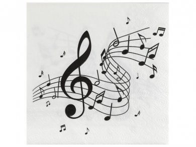 Black and White Musical Notes Luncheon Napkins (20pcs)