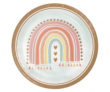 Boho Rainbow Large Paper Plates (8pcs)
