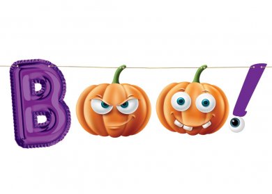 BOO with Pumpkins Letter Banner (150cm)