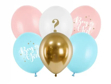 Boy or Girl and Question Mark Latex Balloons (6pcs)