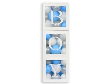 BOY Paper Cubes for Balloons with Transparent Surface (3pcs)