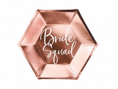 Bride Squad Rose Gold Paper Plates (6pcs)