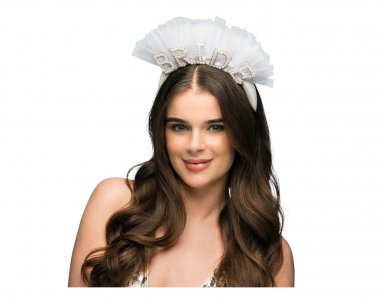 Bride Tiara with Pearls and Tulle