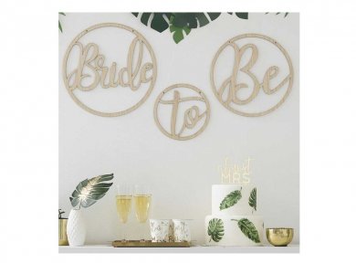Bride to Be Διακοσμητικά Ξύλινα Στεφάνια (3τμχ)