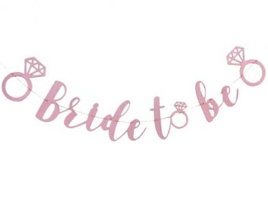 Bride to Be Glitter Pink Letter Garland (150cm)