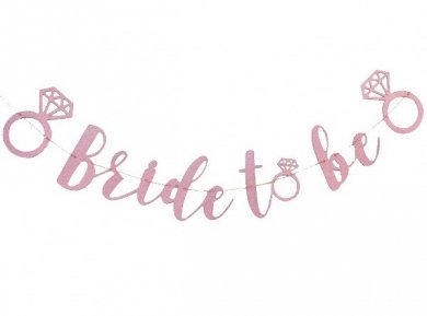 Bride to Be Ροζ Χρυσή Γιρλάντα με Γκλίτερ