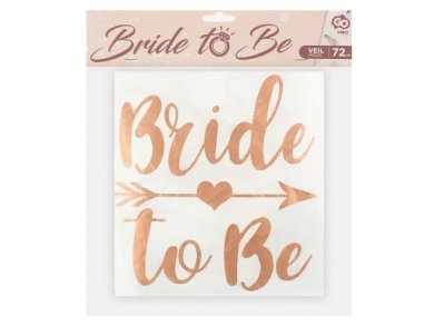 Bride to Be White Veil with Rose Gold Letters (72cm)