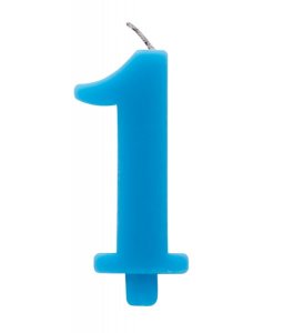 Cake Candle Number 1 (One) Light Blue Color (7,5cm)
