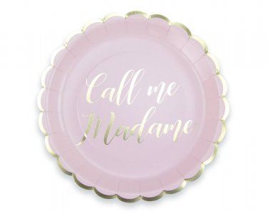 Call Me Madame Ροζ Μεγάλα Χάρτινα Πίατα με Χρυσοτυπία (8τμχ)