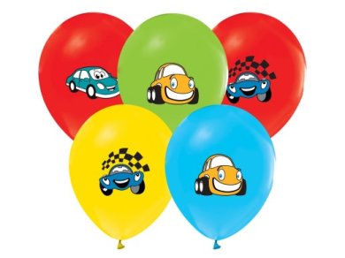 Cartoon Cars Latex Balloons (5pcs)
