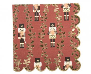 Chic Nutcracker Luncheon Napkins with Gold Foiled Details (16pcs)
