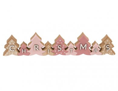 Christmas Wooden Decoration in Pink Color (5,7cm x 30cm)