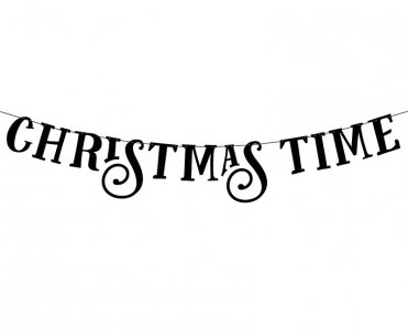Christmas Time Μαύρη Γιρλάντα (80εκ)