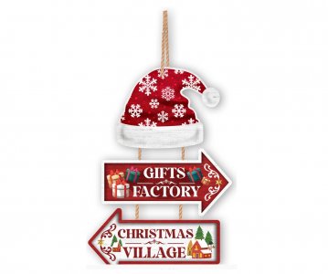 Christmas Village Wooden Wall Decoration (36cm x 24cm)