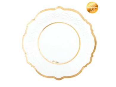 Classic Large Paper Plates with Gold Foiled Print 8/pcs