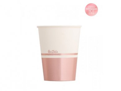 Classic Paper Cups with Rose Gold Foiled Print (8pcs)