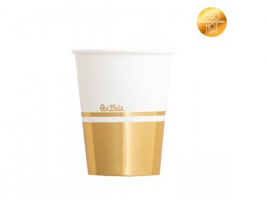 Classic Paper Cups with Gold Metallic Print 8/pcs