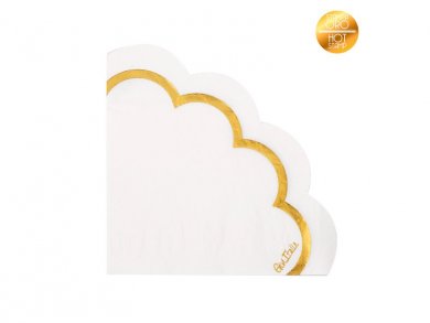 Classic Shaped Napkins with Gold Foiled Print 16/pcs