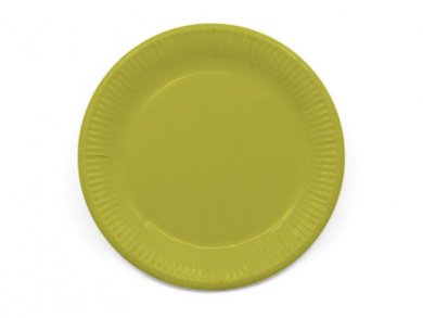 Compostable Μεγάλα Χάρτινα Πιάτα σε Λαχανί Χρώμα (8τμχ)