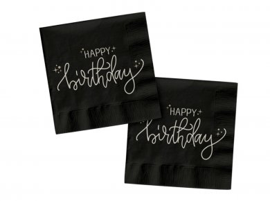 Creme Black Happy Birthday Χαρτοπετσέτες (20τμχ)