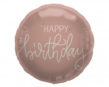 Creme Rose Happy Birthday Foil Μπαλόνι (45εκ)