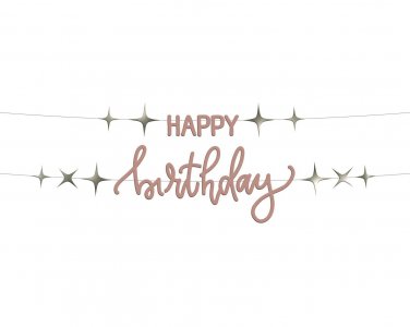 Creme Rose Happy Birthday Γιρλάντα