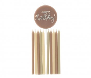 Creme Rose Happy Birthday Κεράκια για Τούρτα (11τμχ)